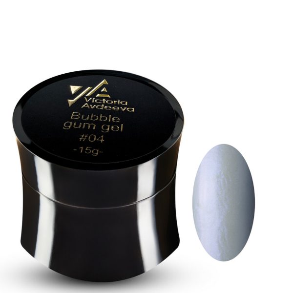Bubble Gum Gel #04 Victoria Avdeeva — Голубий перламутровий (золотий), 15 мл HEMA & TPO FREE