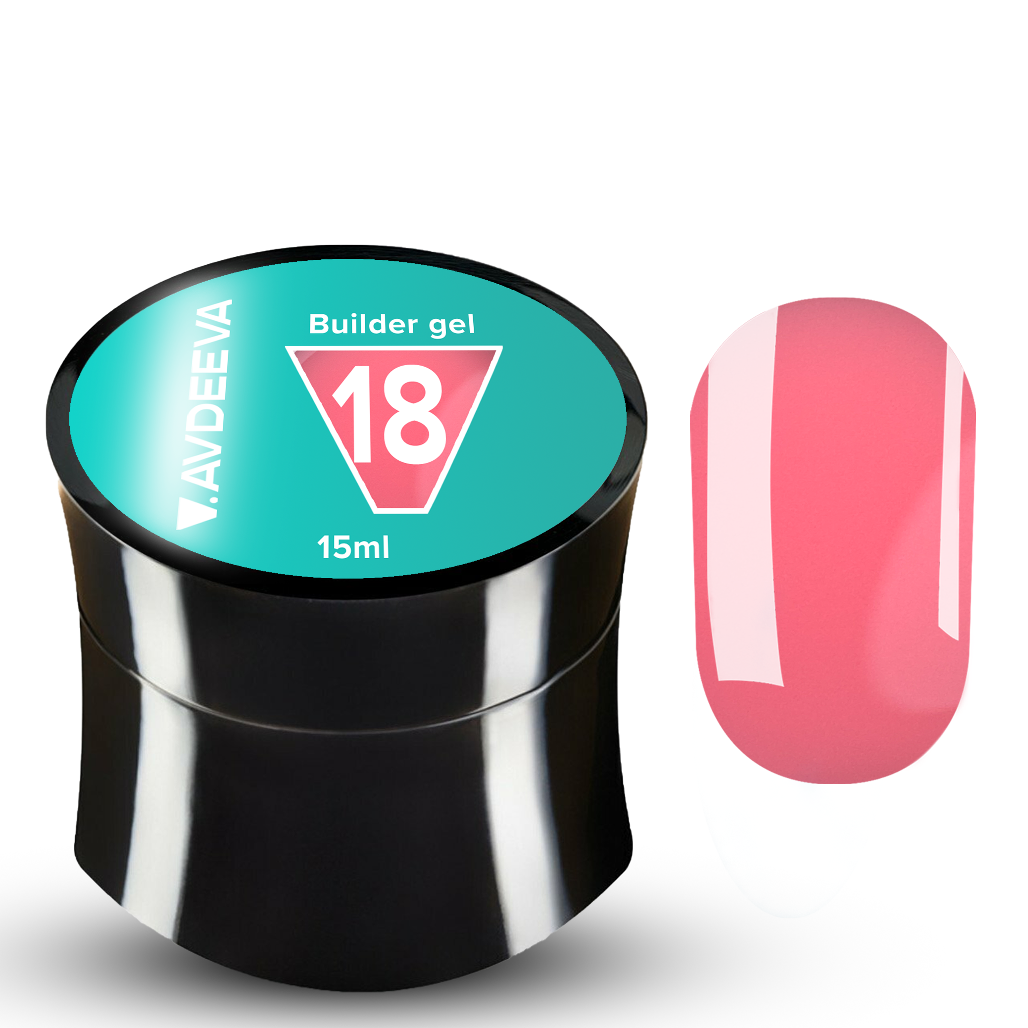 Builder gel 18 15мл Builder gel Моделюючий гель насичений рожево-ягідний №18 Victoria Avdeeva 15 мл HEMA & TPO FREE - Зображення 1