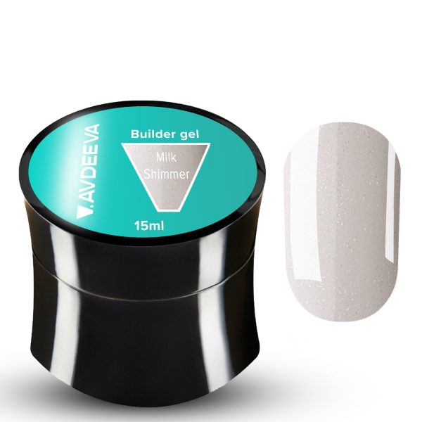 Моделюючий гель Victoria Avdeeva Builder gel Молочний з Шимером 15мл HEMA & TPO FREE