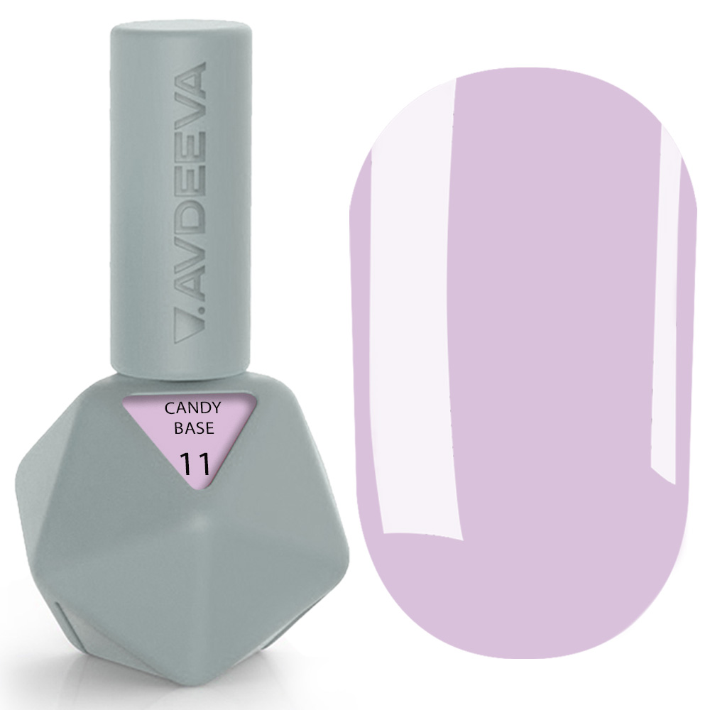 CANDY BASE 11 CANDY BASE 11 Victoria Avdeeva – Камуфлююча база пастельно-бузкова 12мл HEMA & TPO FREE - Зображення 1