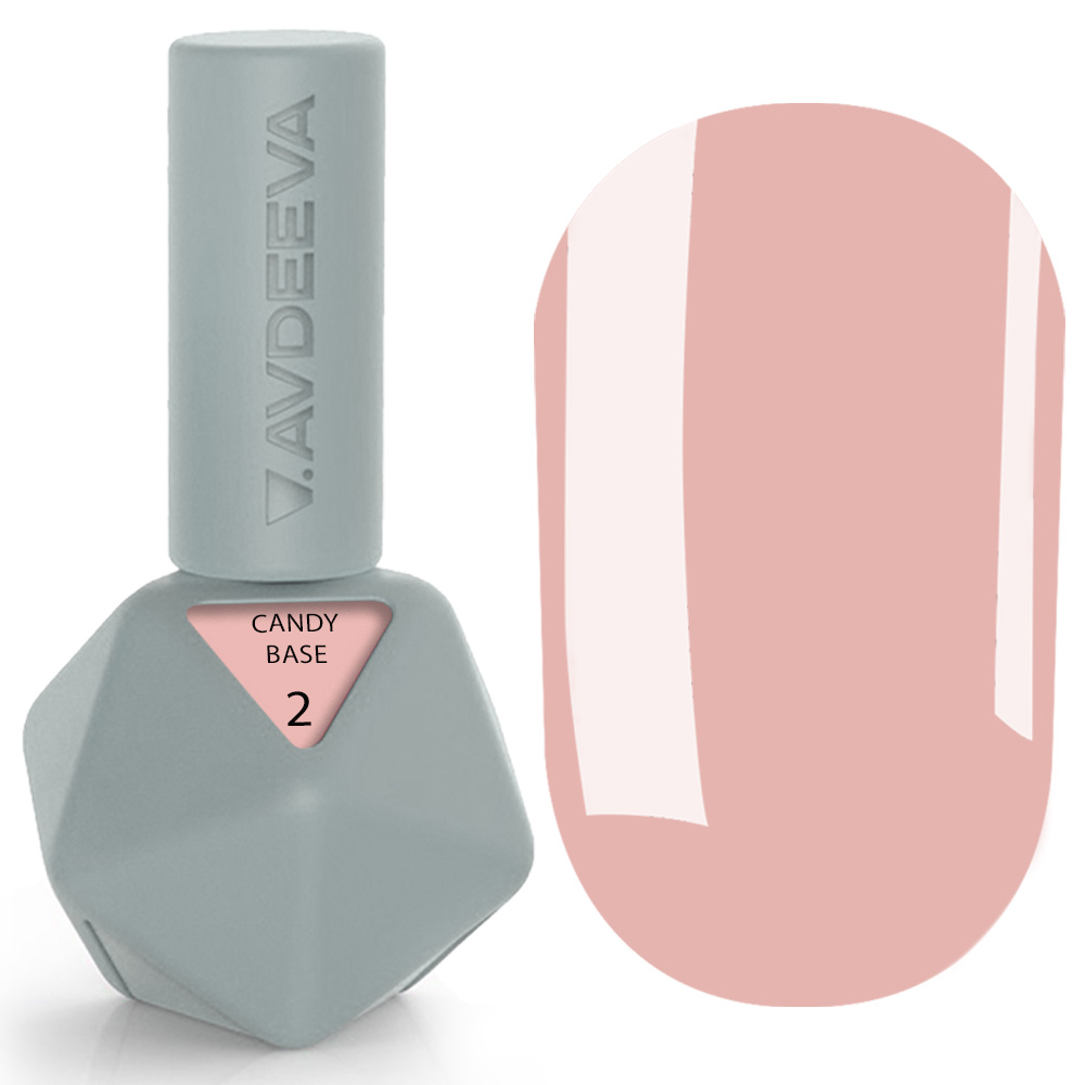CANDY BASE 2 CANDY BASE 2 Victoria Avdeeva – Камуфлююча база пудрово-рожева 12 мл HEMA & TPO FREE - Зображення 1