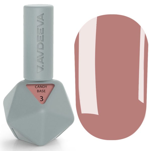 CANDY BASE 3 Victoria Avdeeva – Камуфлююча база в теплому рожево-коричневому відтінку 12 мл HEMA & TPO FREE