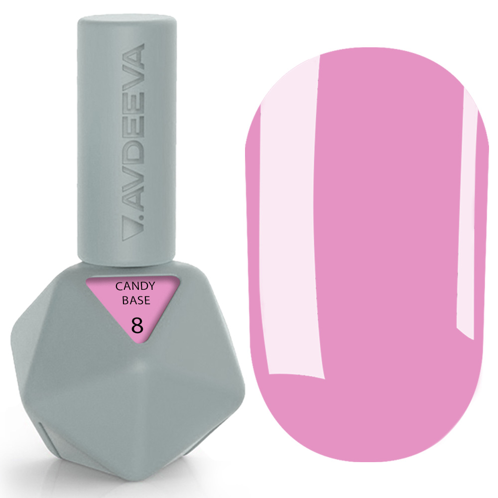 CANDY BASE 8 CANDY BASE 8 Victoria Avdeeva – Камуфлююча база лавандово-рожева 12 мл HEMA & TPO FREE - Зображення 1