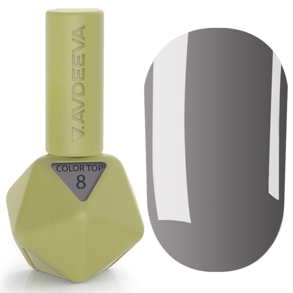 Кольоровий топ для гель-лаку V. Avdeeva COLOR TOP 8 – ГРАФІТОВИЙ  12 мл HEMA & TPO FREE