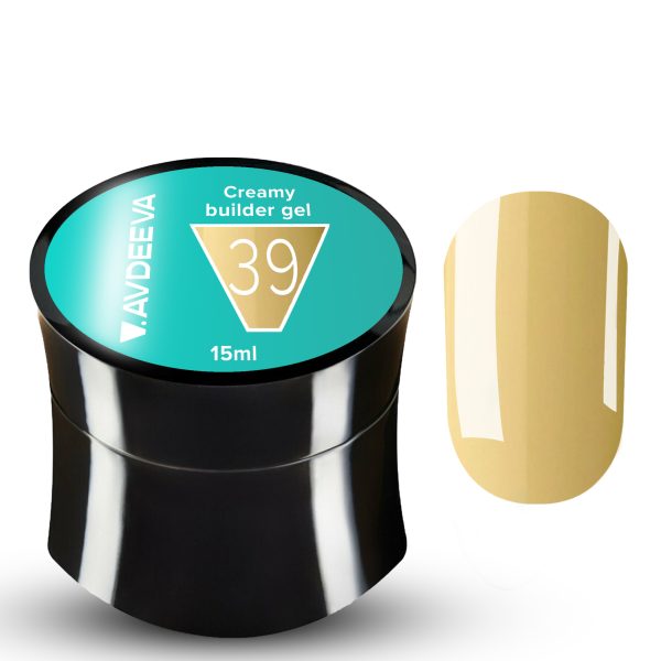 Creamy builder gel -#39 пастельний жовтий  15мл  AVDEEVA 50мл HEMA & TPO FREE