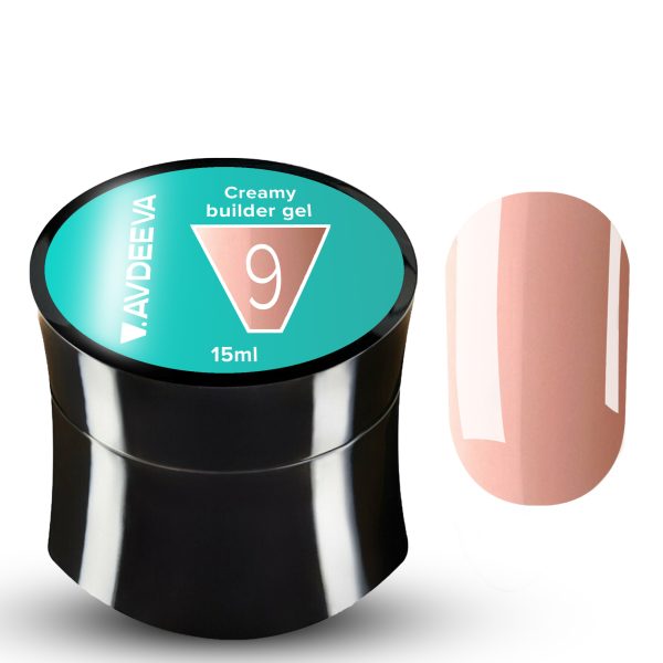 Creamy builder gel -#09 світлий бежевий  15мл  AVDEEVA 50мл HEMA & TPO FREE