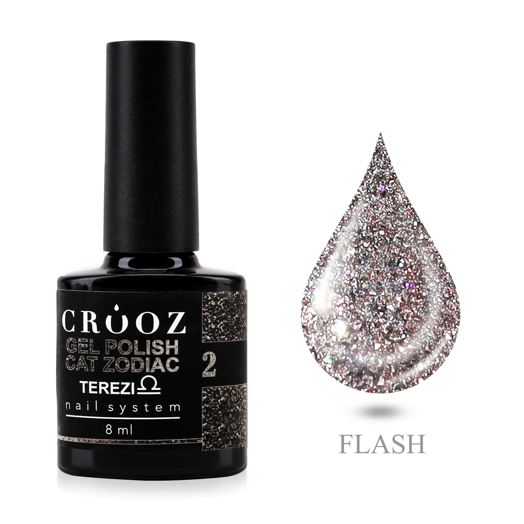 crooz-hel-lak-cat-zodiac-2-terezi-8ml-66096692962664 (1) Crooz Cat Zodiac 2 Terezi – сріблястий магнітний гель-лак «котяче око» - Зображення 1