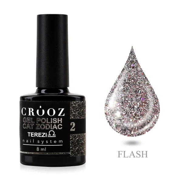 Crooz Cat Zodiac 2 Terezi – сріблястий магнітний гель-лак «котяче око»