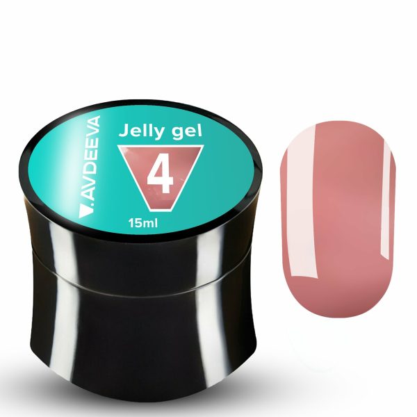 Гель желе №4  V.AVDEEVA JELLY GEL - холодний рожево-бежевий,15 мл HEMA & TPO FREE