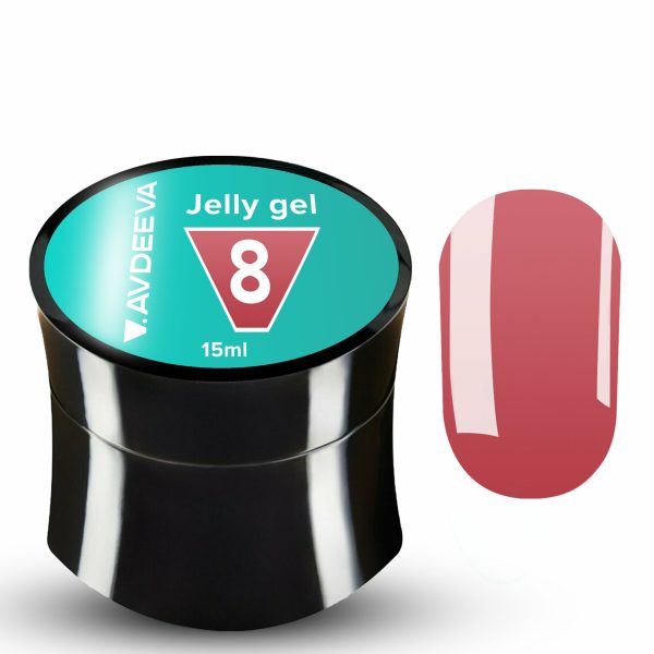 Гель желе №8  V.AVDEEVA JELLY GEL - карамельно-бежевий, 15 мл HEMA & TPO FREE