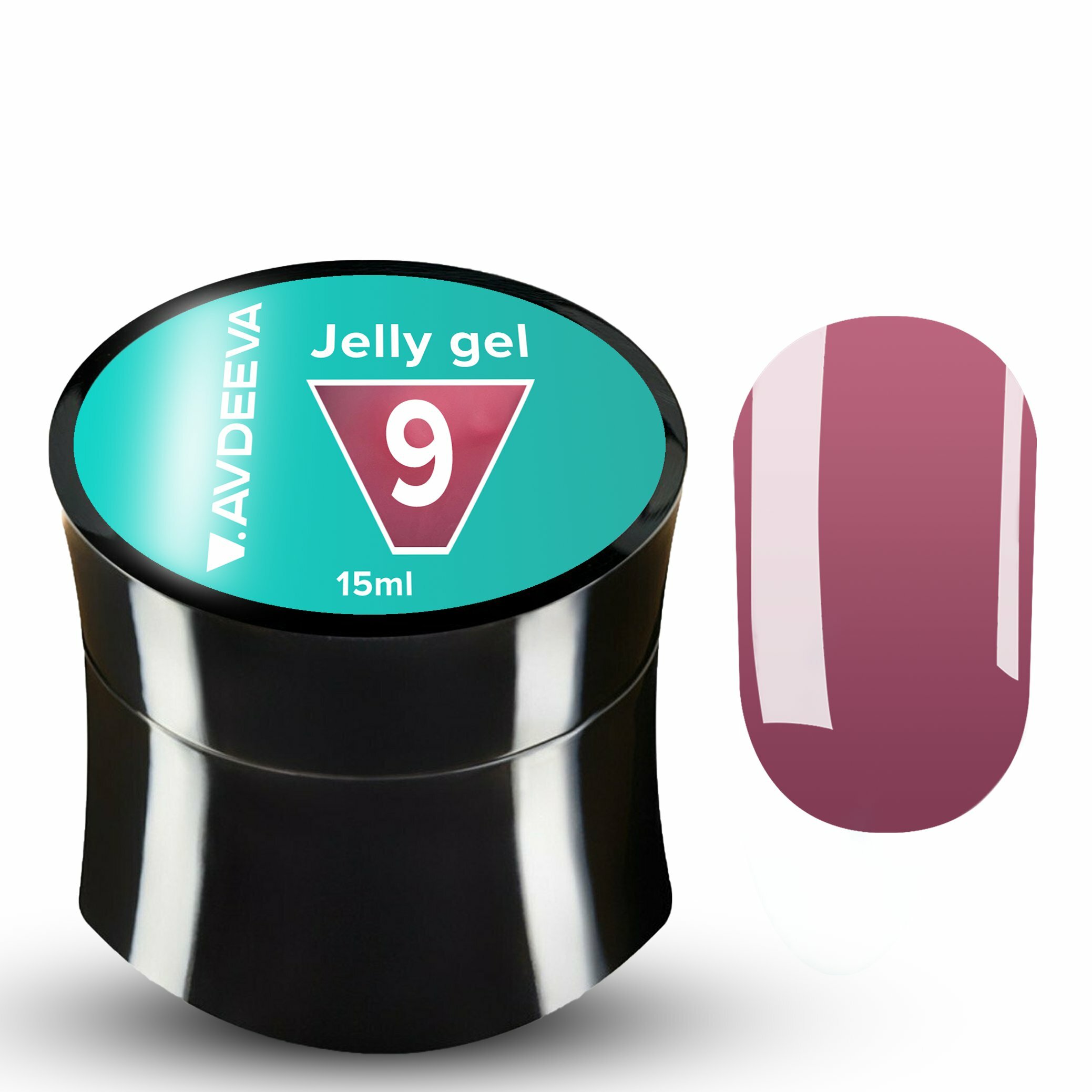 JELLY GEL 9 Гель желе №9 V. AVDEEVA JELLY GEL - світлий фіолетово-рожевий, 15 мл HEMA & TPO FREE - Зображення 1