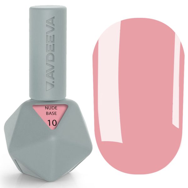 Камуфлююча база №10 Victoria Avdeeva NUDE BASE – рожево-бежевий відтінок 12 мл HEMA & TPO FREE