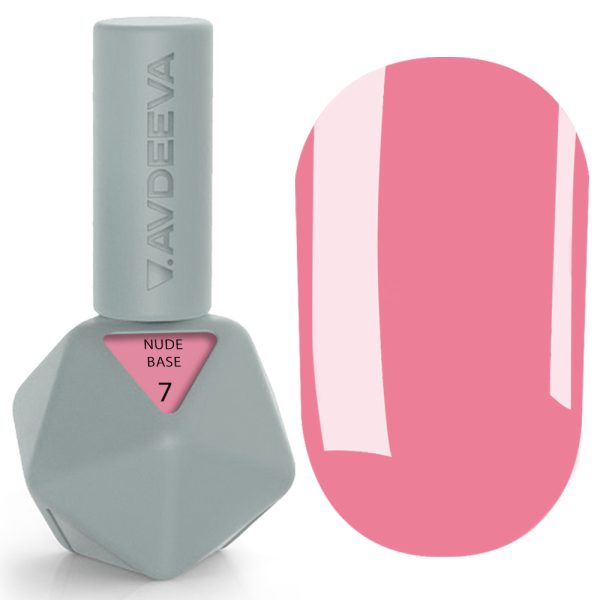 Камуфлююча база для нігтів Victoria Avdeeva №7 NUDE BASE – ЯСКРАВИЙ РОЖЕВИЙ НЮД 12 мл HEMA & TPO FREE