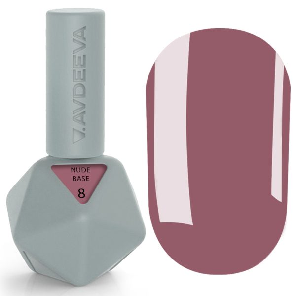 Камуфлююча база для нігтів №8 Victoria Avdeeva NUDE BASE  – ВИШУКАНИЙ ПИЛОВИЙ РОЖЕВИЙ 12 мл HEMA & TPO FREE