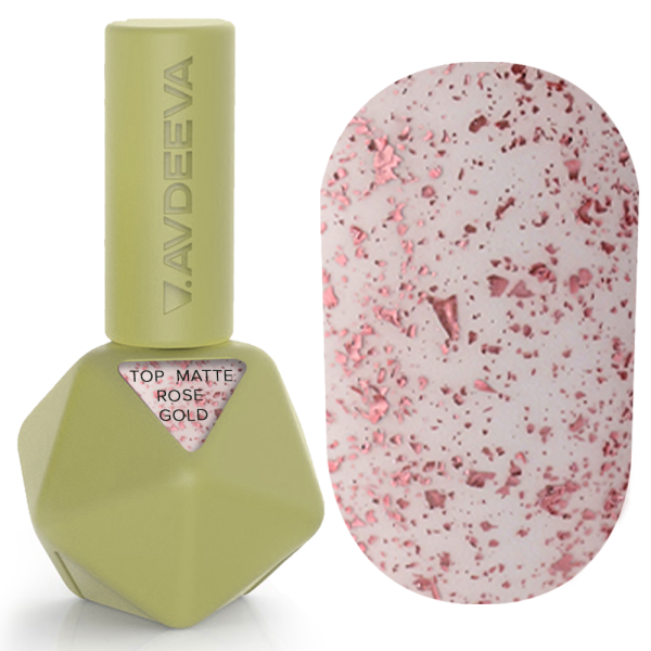 Матовий топ без липкого шару Rose Gold  ,V.AVDEEVA TOP  12 мл HEMA & TPO FREE