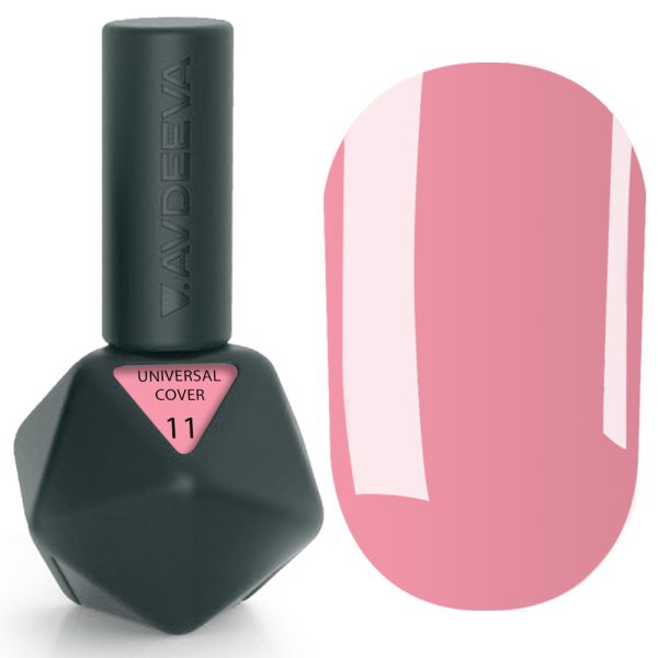 UNIVERSAL COVER GEL 11 Victoria Avdeeva — М’який рожевий рідкий акрігель (ліквід гель) для моделювання та зміцнення 12 мл HEMA & TPO FREE