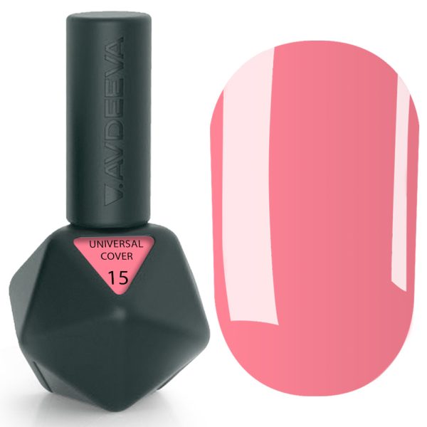 UNIVERSAL COVER GEL 15 Victoria Avdeeva — Теплий кораловий рідкий акрігель (ліквід гель) для моделювання та зміцнення 12 мл HEMA & TPO FREE