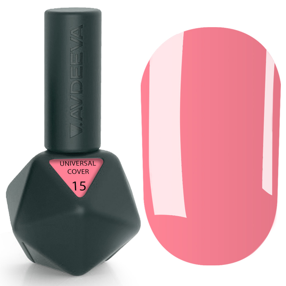 UNIVERSAL COVER 15 UNIVERSAL COVER GEL 15 Victoria Avdeeva — Теплий кораловий рідкий акрігель (ліквід гель) для моделювання та зміцнення 12 мл HEMA & TPO FREE - Зображення 1