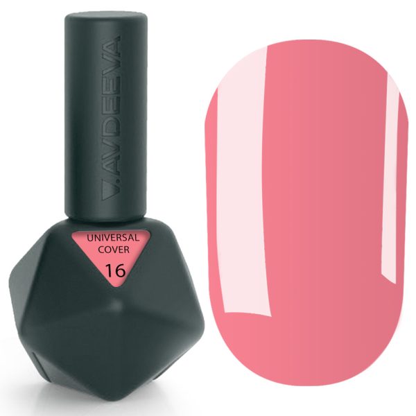 UNIVERSAL COVER GEL 16 Victoria Avdeeva — Теплий рожевий рідкий акрігель (ліквід гель) для моделювання та зміцнення 12 мл HEMA & TPO FREE