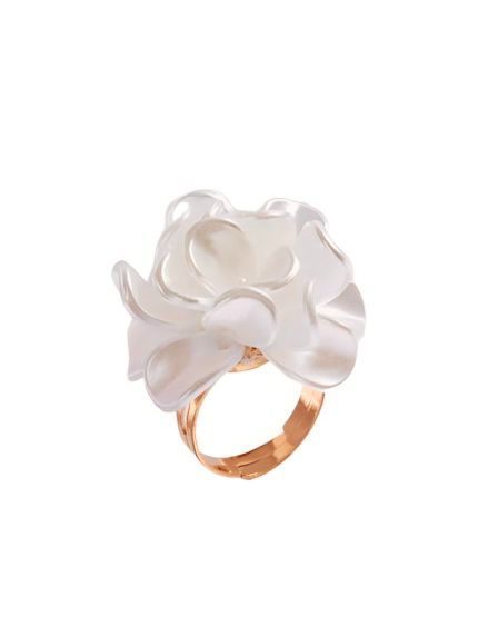 Каблучка Камелія. Білий перламутр №5