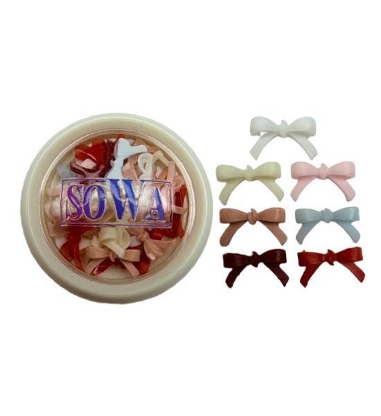 Набір декоративних 3D елементів для дизайну нігтів у контейнері