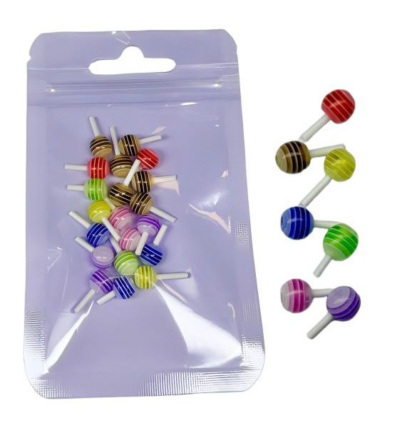 Набір декоративних 3D елементів для дизайну нігтів. Lollipop