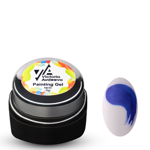 Гель фарба для Китайського та Художнього розпису №03 (Колір Синій) 5мл. HEMA & TPO FREE