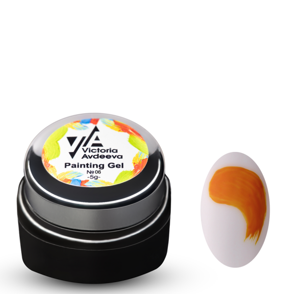 Гель фарба для Китайського та Художнього розпису №06 (Колір ОРАНЖЕВИЙ) 5мл. HEMA & TPO FREE