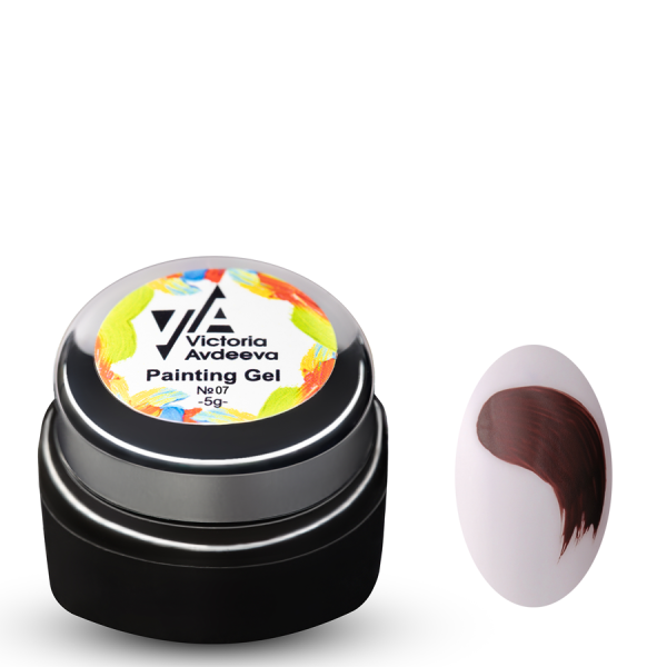 Гель фарба для Китайського та Художнього розпису №07 (Колір КОРИЧНЕВИЙ) 5мл. HEMA & TPO FREE