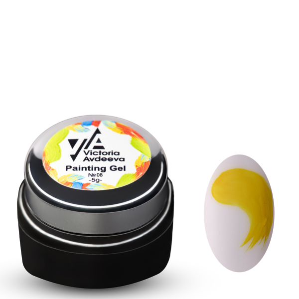 Гель фарба для Китайського та Художнього розпису №08 (Колір ЖОВТИЙ) 5мл. HEMA & TPO FREE