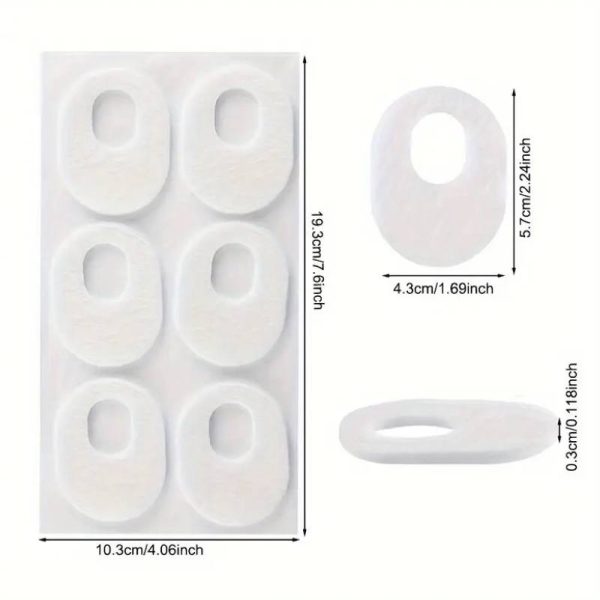 Фетрові пластирі від мозолів  овальні. 6шт Розмір 4,3*5,780,3мм