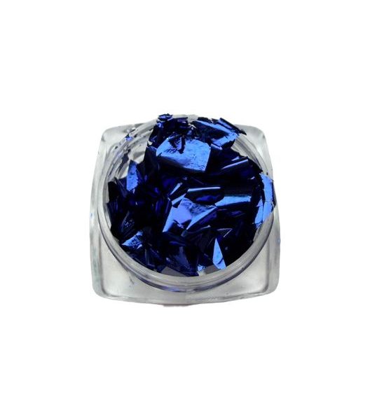 Поталь ультратонка Темно-синя. Цільна. Для дизайну нігтів в банці.