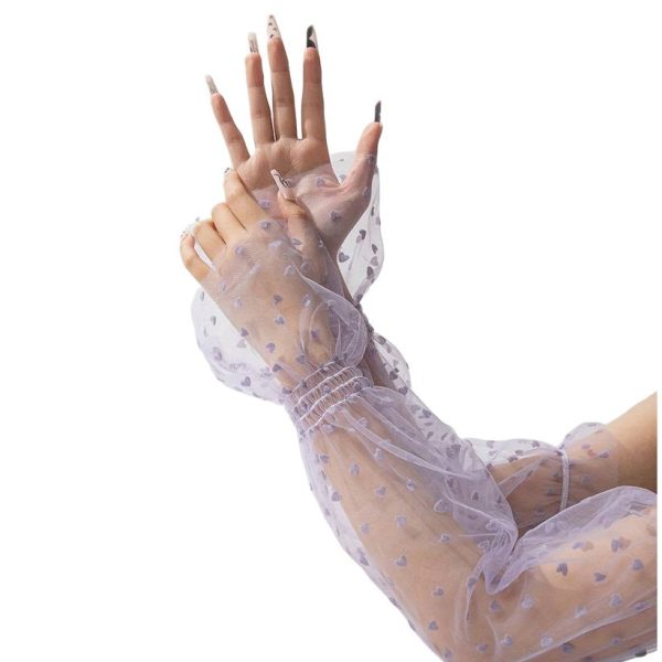 Рукав для фото фатиновий «Фіолетовий +фіолетові сердечка»