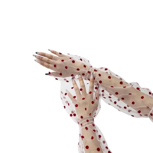 Рукав для фото фатиновий «Рожевий +червоний горох»