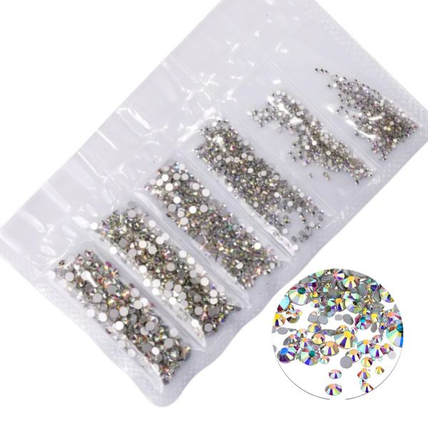 Стрази Crystal, розмір mix (1400 шт. в упаковці). Хамелеон