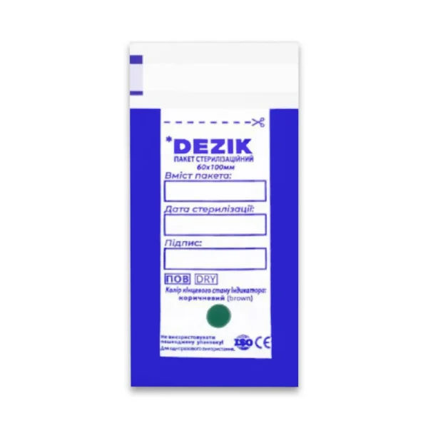 Пакети для стерилізації (60х100 мм)прозорі Dezik 100шт