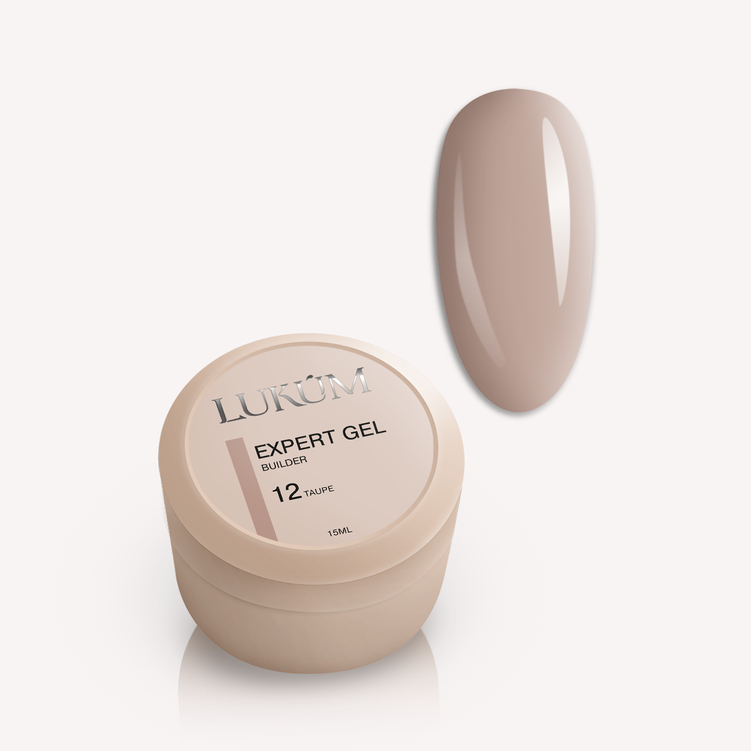12 (2) Expert Builder Gel,Taupe 12, 15мл Lukum - Зображення 1