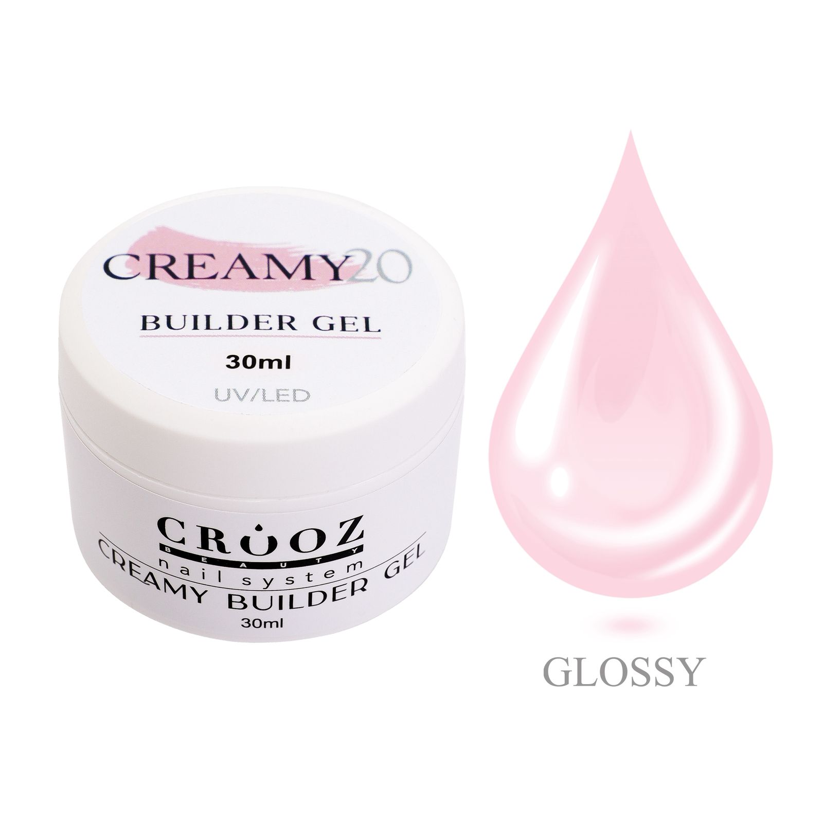 20-1 Creamy Builder Gel 20 Crooz— для нарощування та зміцнення нігтів 30мл - Зображення 1