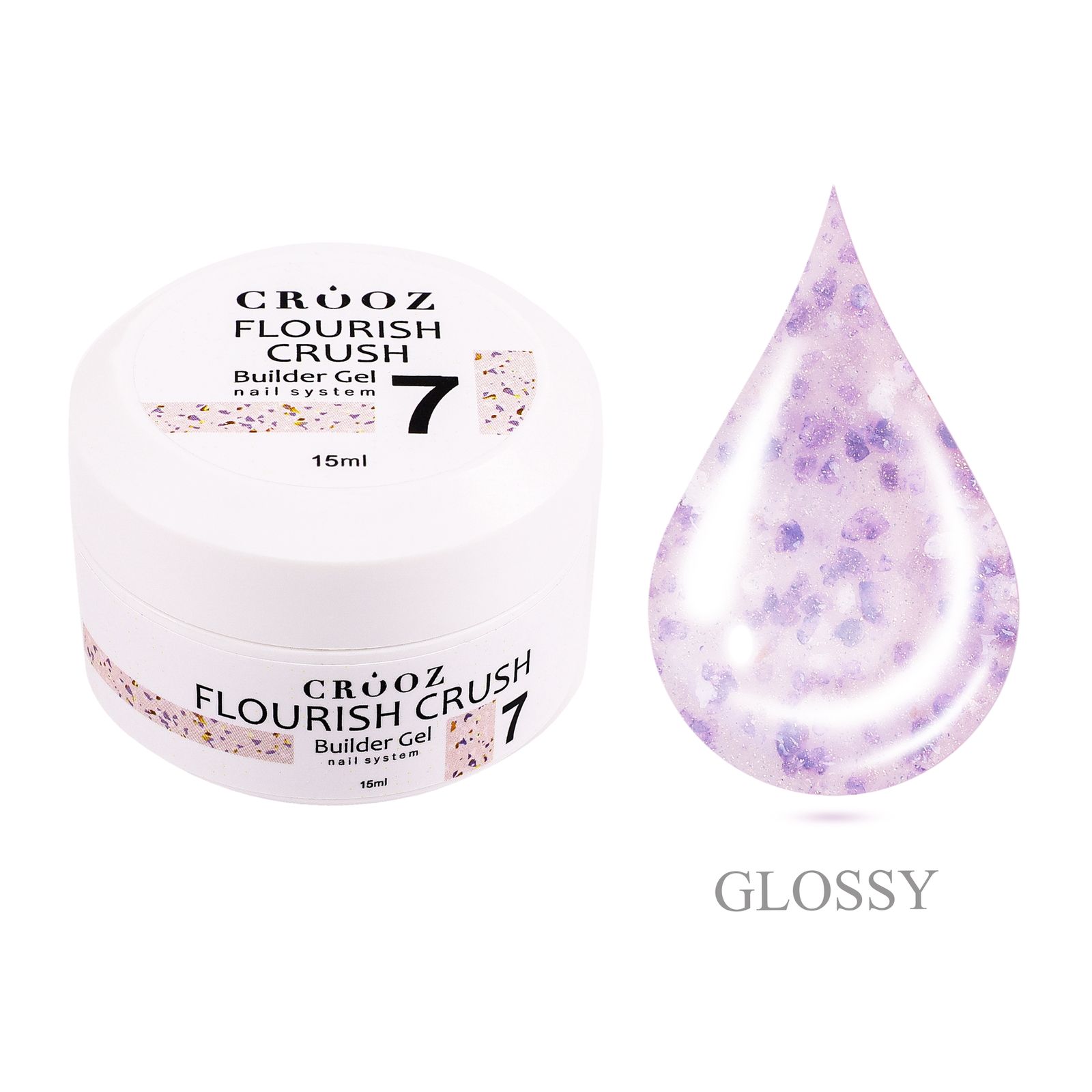 7-1 Flourish Crush Builder Gel №07, Crooz Гель для нарощування, 15 ml - Зображення 1
