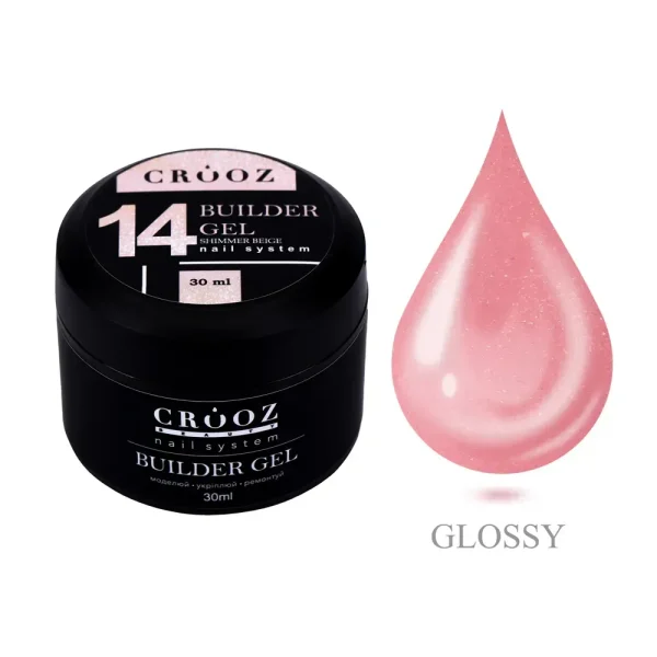 Crooz Builder Shimmer Gel №14 Shimmer Beige — гель для нарощування  30мл