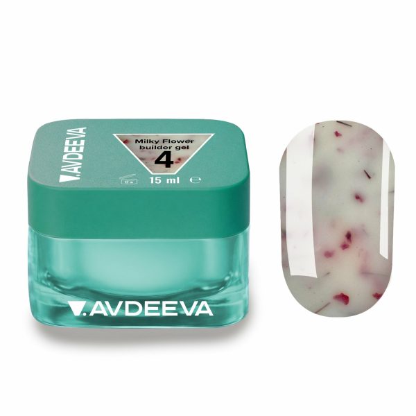Milky Flower gel №4 із кораловими сухоцвітами AVDEEVA 15 мл HEMA & TPO FREE
