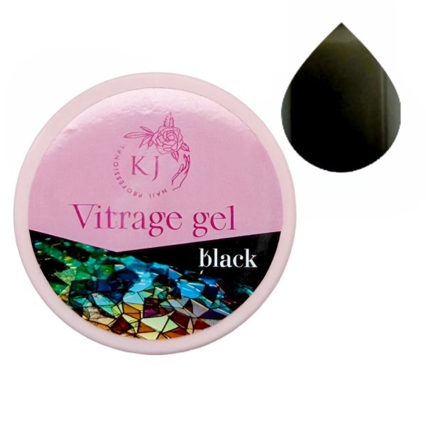 Вітраж гель KJ nails Vitrage Gel Black| 15ml