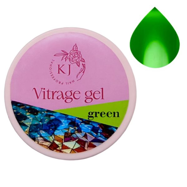Вітраж гель KJ nails Vitrage Gel Green  | 15ml