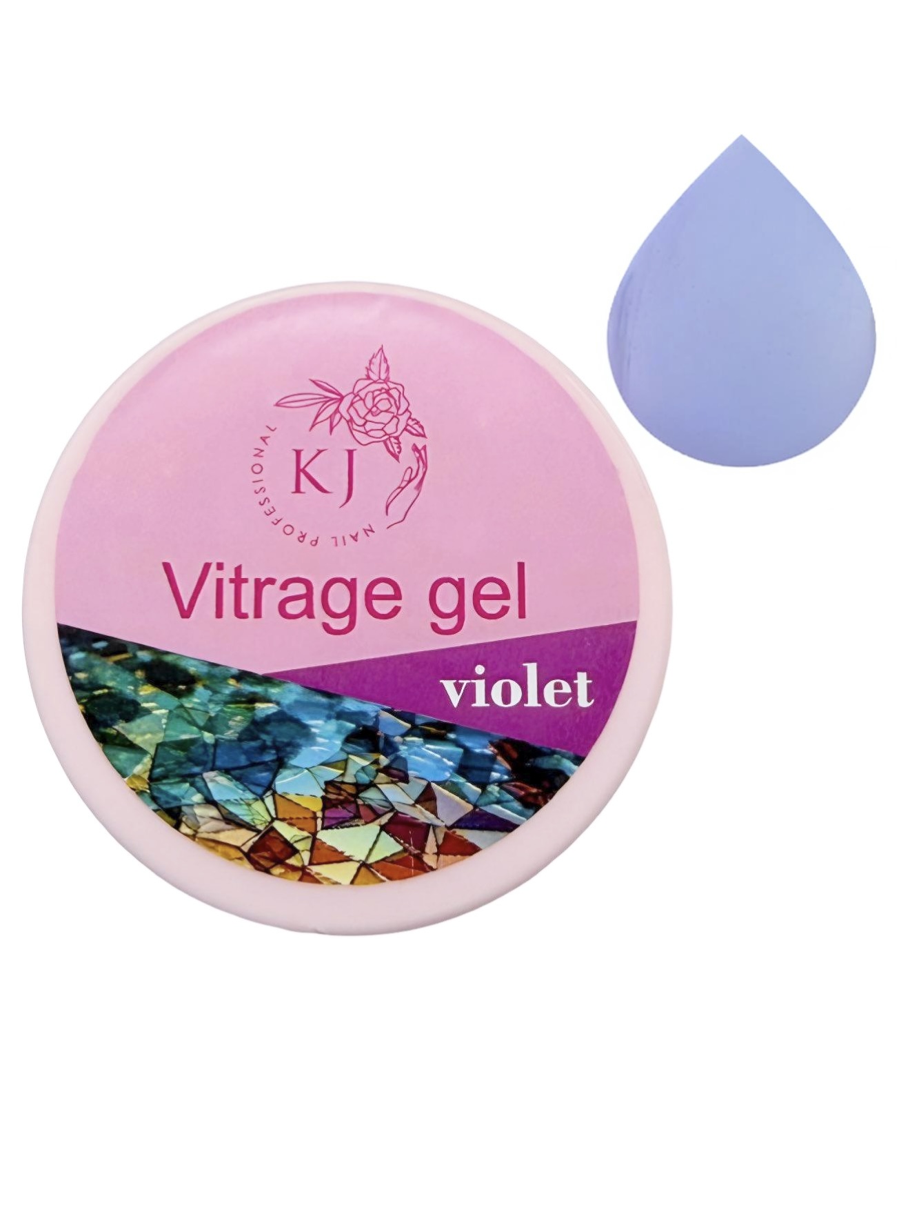 created by Polish Вітраж гель KJ nails Vitrage Gel Violet | 15ml - Зображення 1