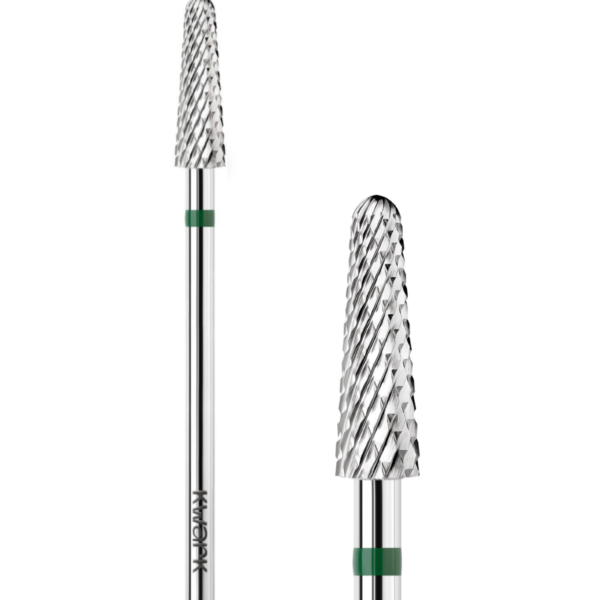 KWARK Фреза карбід-вольфрамова конус заокруглений, зелена, 4 мм
