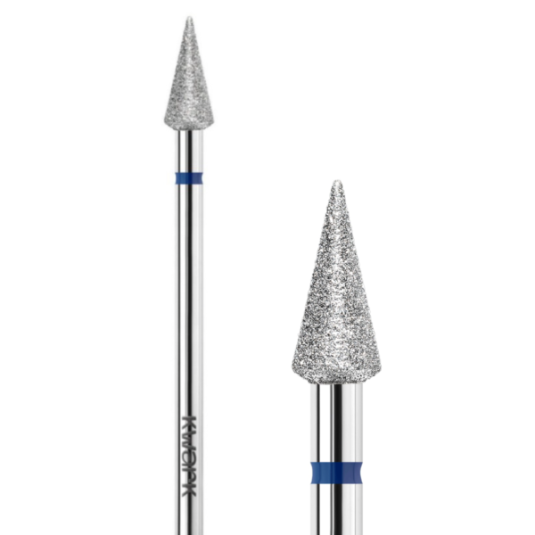 Фреза алмазно-платинова KWARK, конус «груша», синя, 4 мм