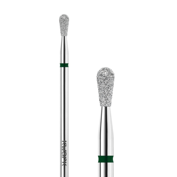 Фреза алмазно-платинова KWARK, форма «крапля», зелена, 2,5 мм