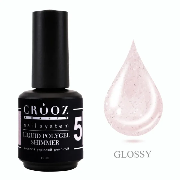Liquid Polygel SHIMMER №5 — milk pink з шимером