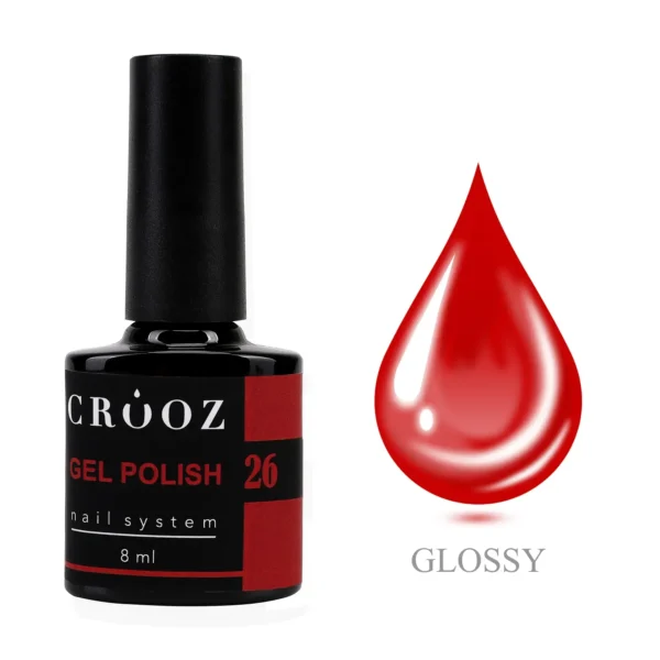 CROOZ №26 — глибокий червоний гель-лак, 8 мл GEL POLISH