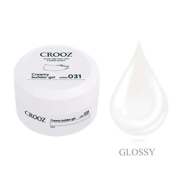 Crooz Гель для нарощування Creamy Builder gel №31 Молочно-Білий, 15 ml